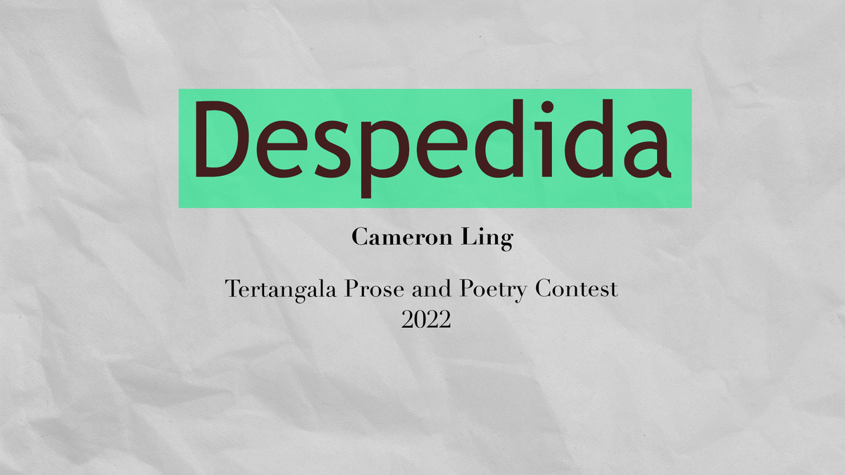 Cameron Ling - Despedida - TTPAPC 2022 Poetry
