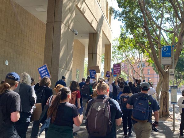 Protestors hit with capsicum spray at AFR Higher Education Summit