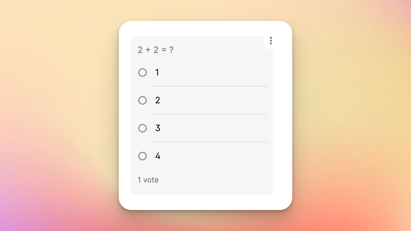 A screenshot of a poll on a padlet