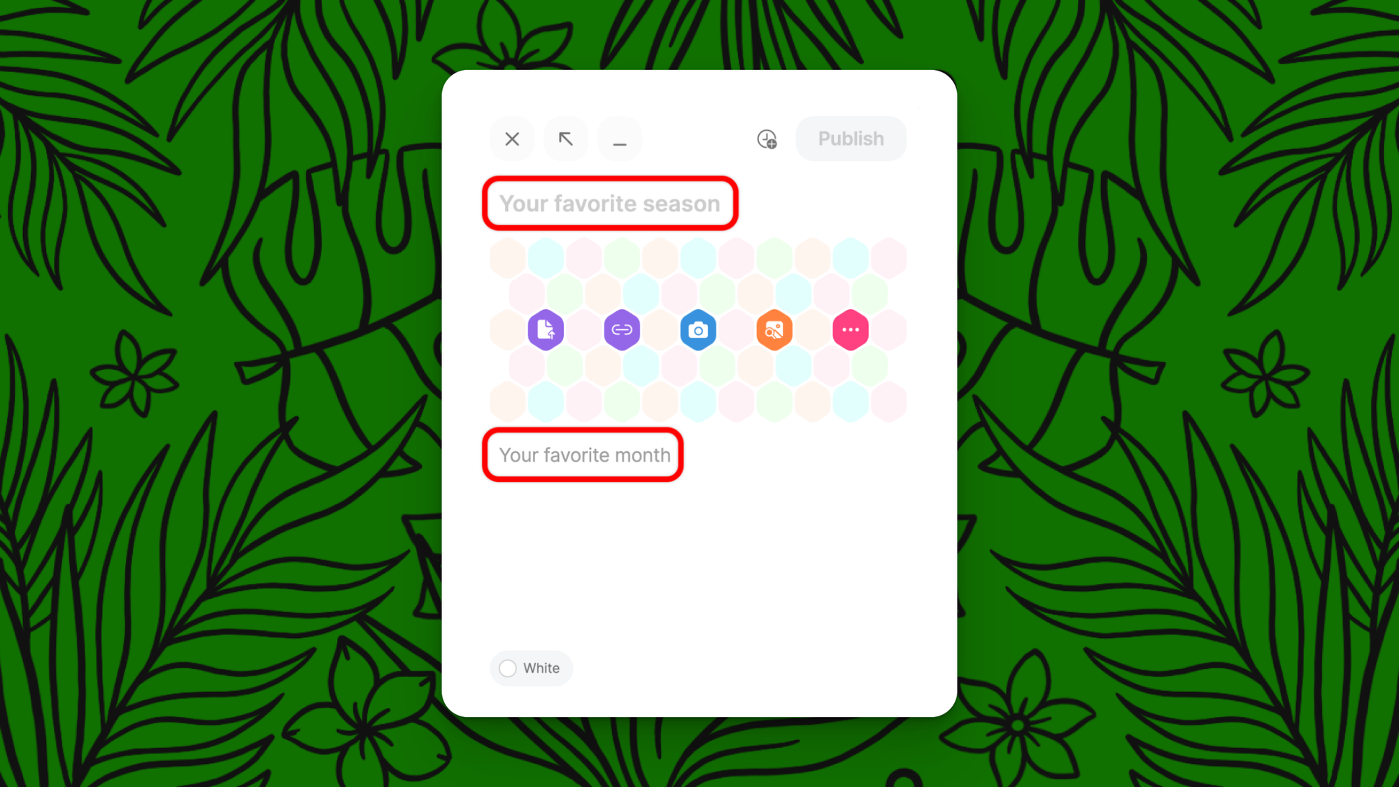 A screenshot of the post composer with custom placeholders