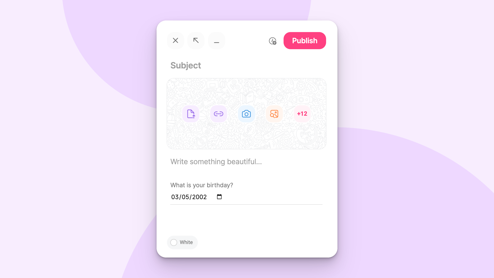 A screenshot of a custom date field