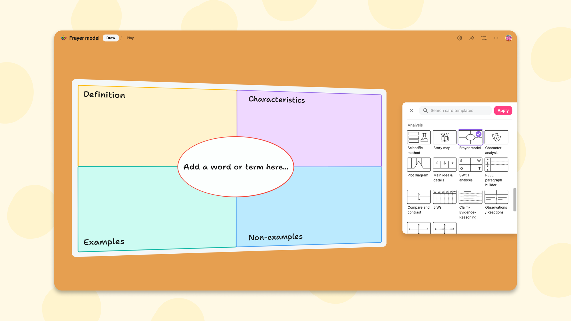 Screenshot of a sandbox card template preview.