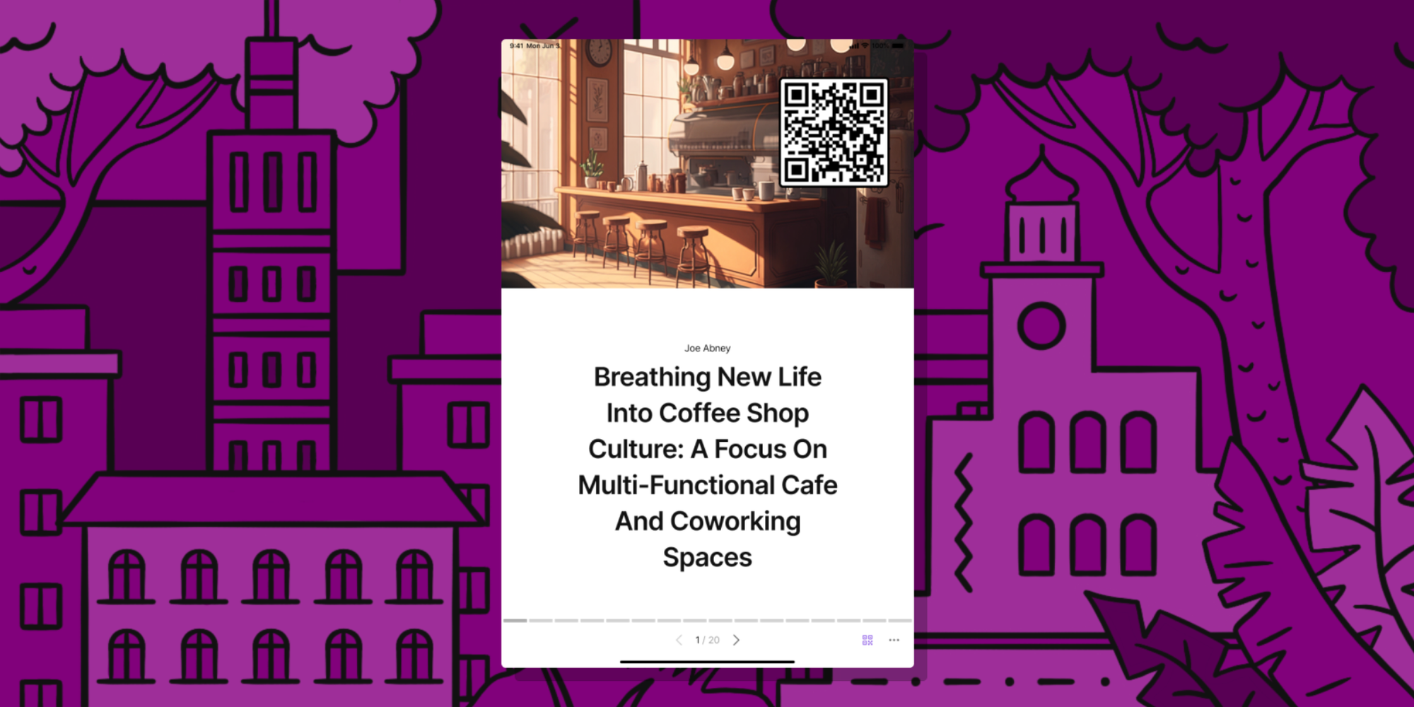 A screenshot of a Padlet Slideshow atop a violet background