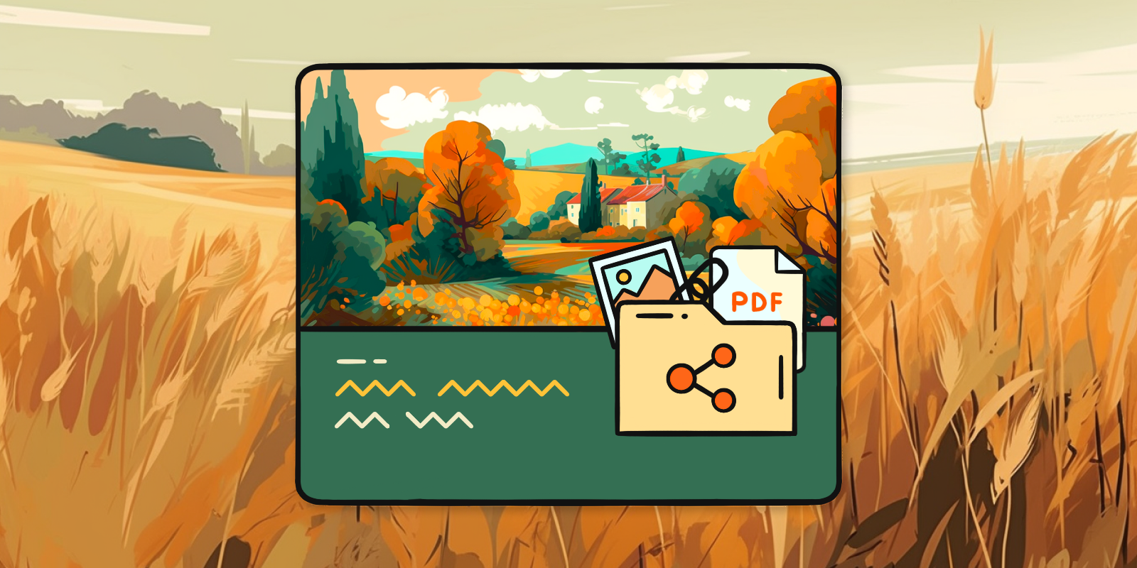 Illustration of sharing options for a slideshow