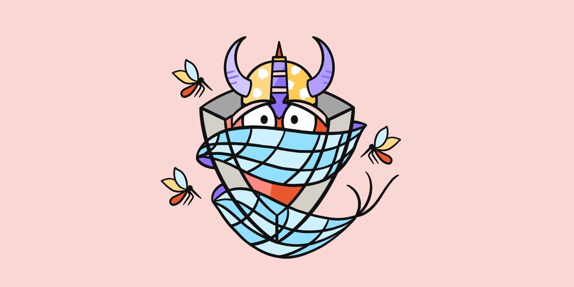 An illustrated image of a shield over a pink background
