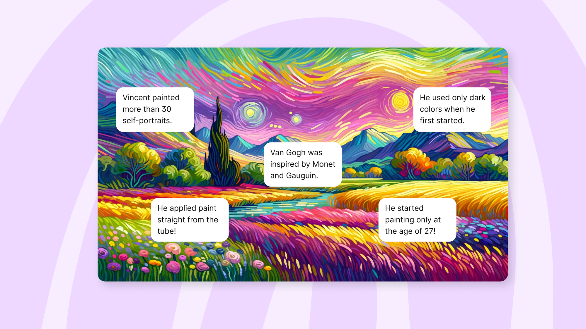 An illustration of a colorful AI portrait