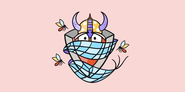 An illustrated image of a shield over a pink background