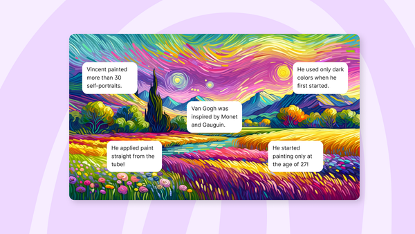 An illustration of a colorful AI portrait