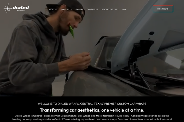 Dialed Wraps Website Redesign