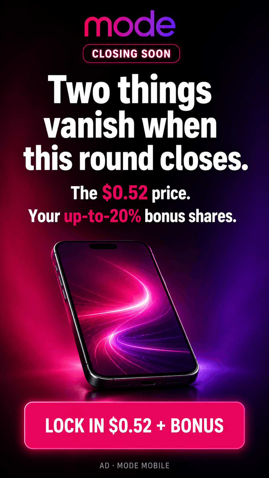 Mode Mobile — invest at $0.52 per share
