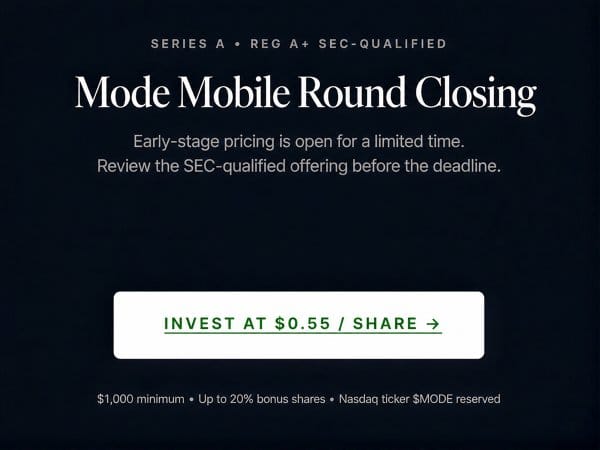 Mode Mobile round closing announcement