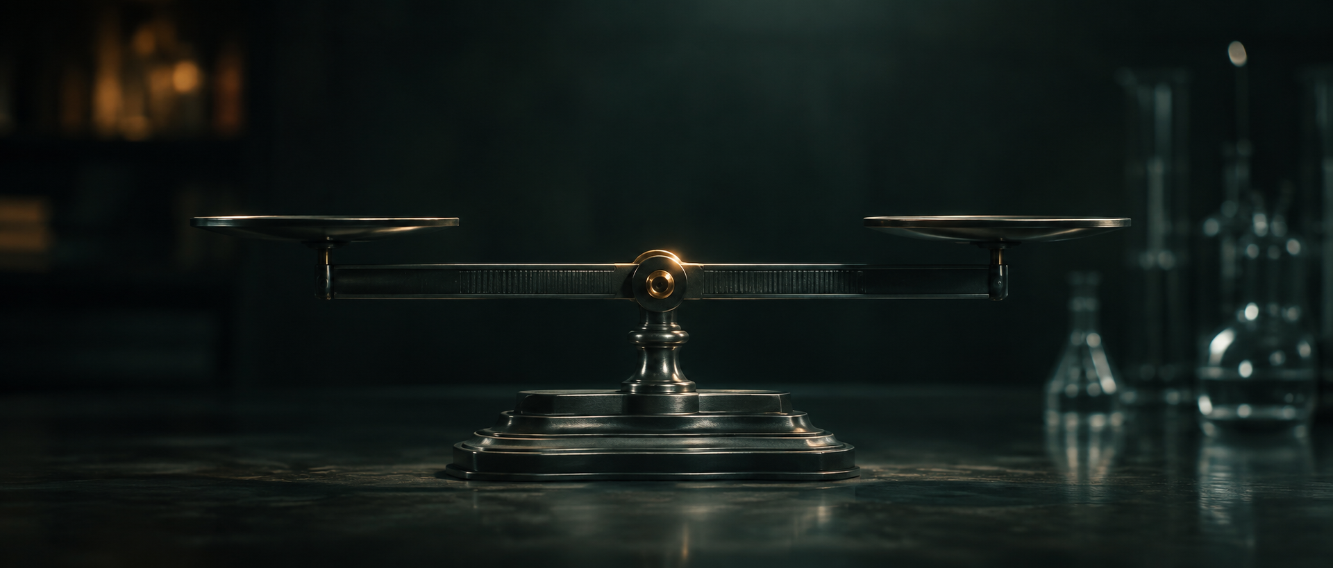 A precision beam balance in low light