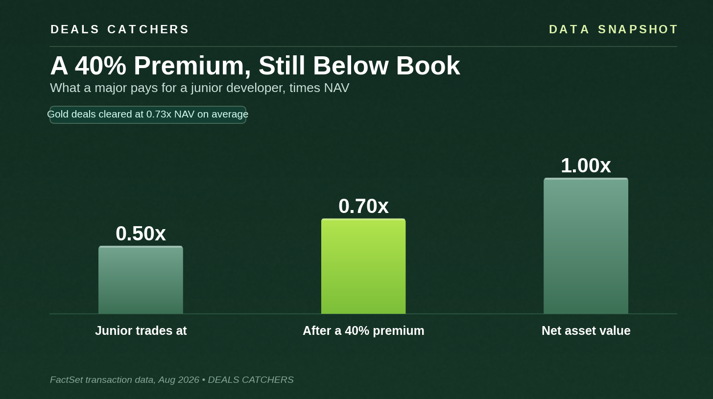 A 40% premium, still below book