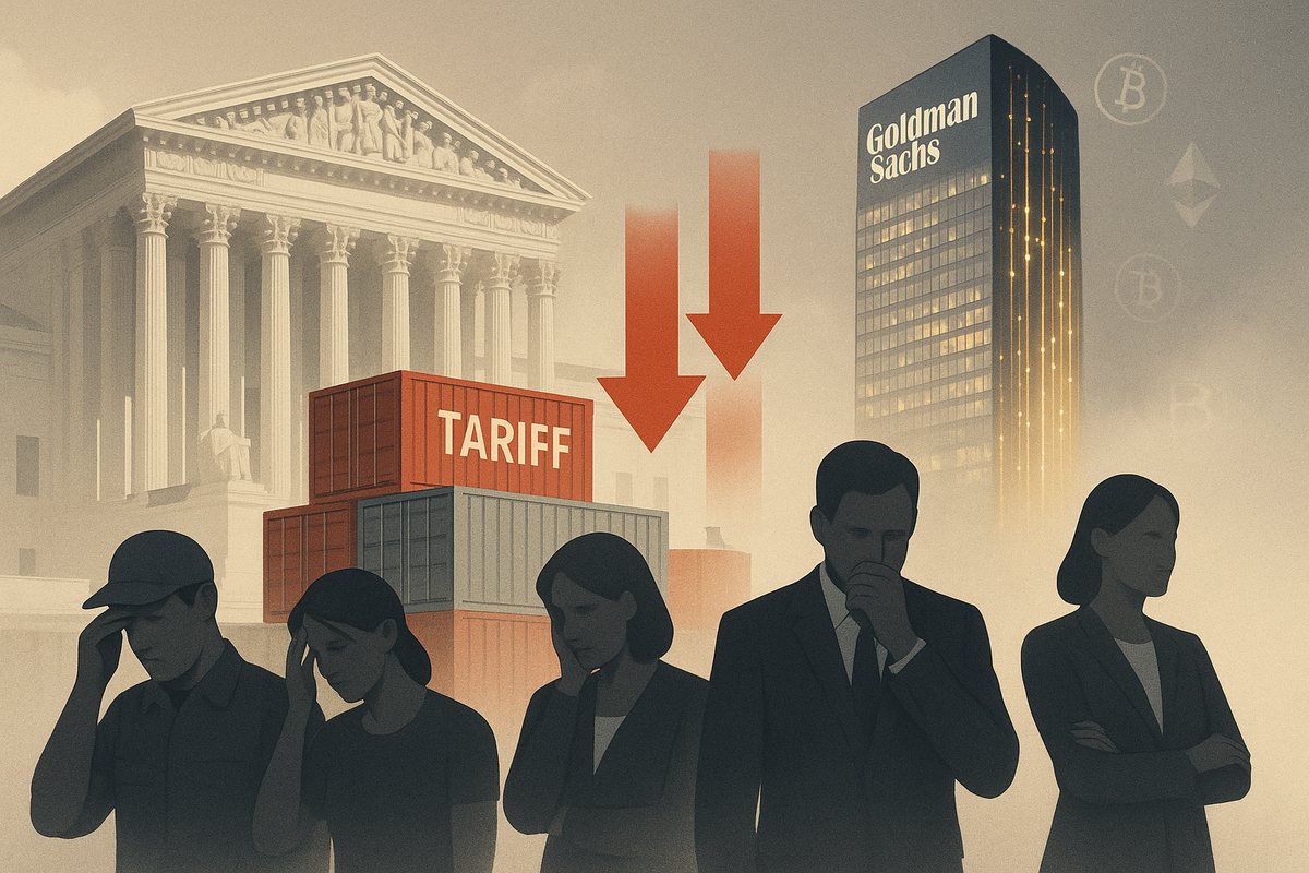 🌎 Tariff power upheld, America’s dream erodes, Goldman bets on AI, crypto bank myth exposed