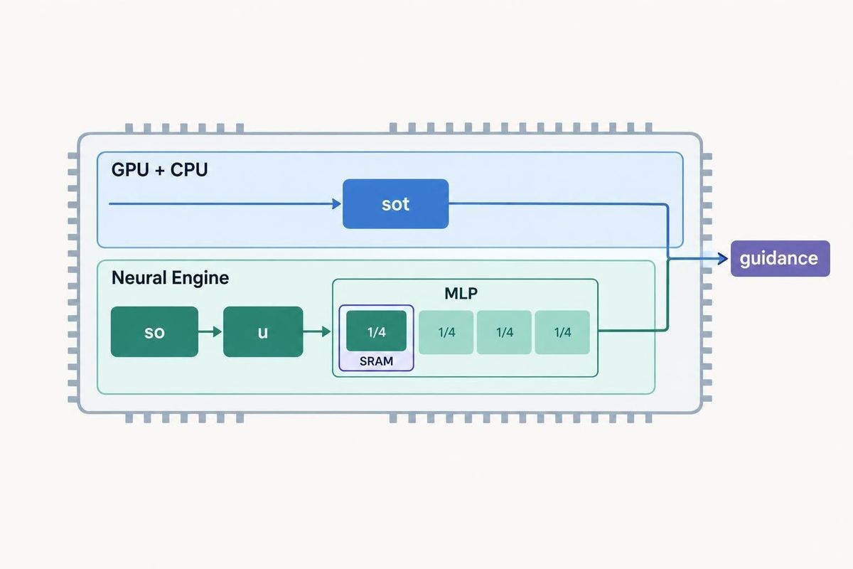 Partitioning MLPs Along the Intermediate Dimension Let the Apple Neural Engine Run Two of Three Guidance Branches