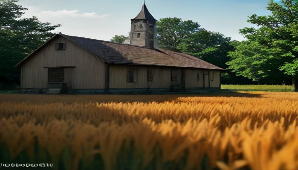 Uczestnicy święta plonów i tradycyjne dożynki w miejscowości wiejskiej