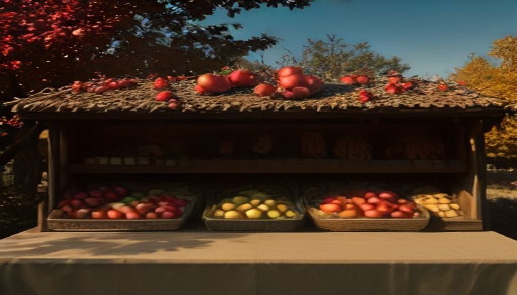 Świeże owoce na stoisku podczas festiwalu w Pyzdrach