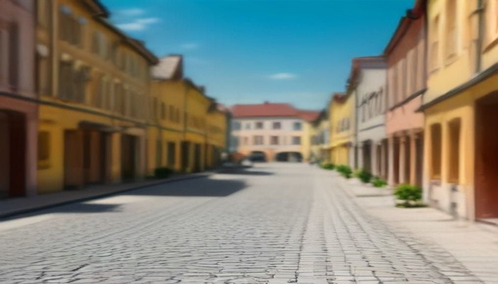Słoneczny i upalny dzień na ulicy w mieście