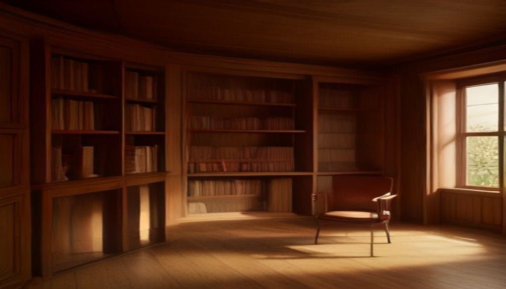 Półki z książkami w domowej biblioteczce