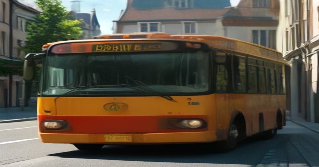 Nowoczesny autobus komunikacji miejskiej we Wrześni na przystanku autobusowym
