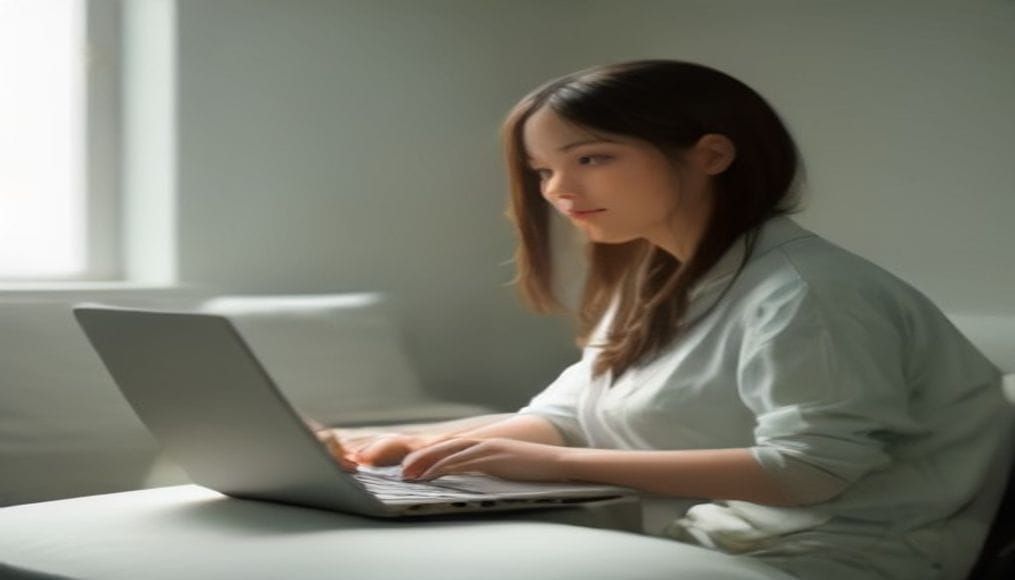 Osoba korzystająca z konsultacji lekarskiej online na laptopie