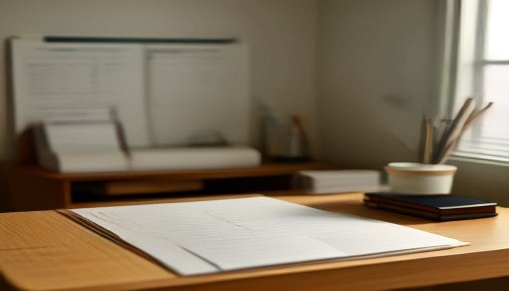 Uporządkowane dokumenty i teczki na biurku