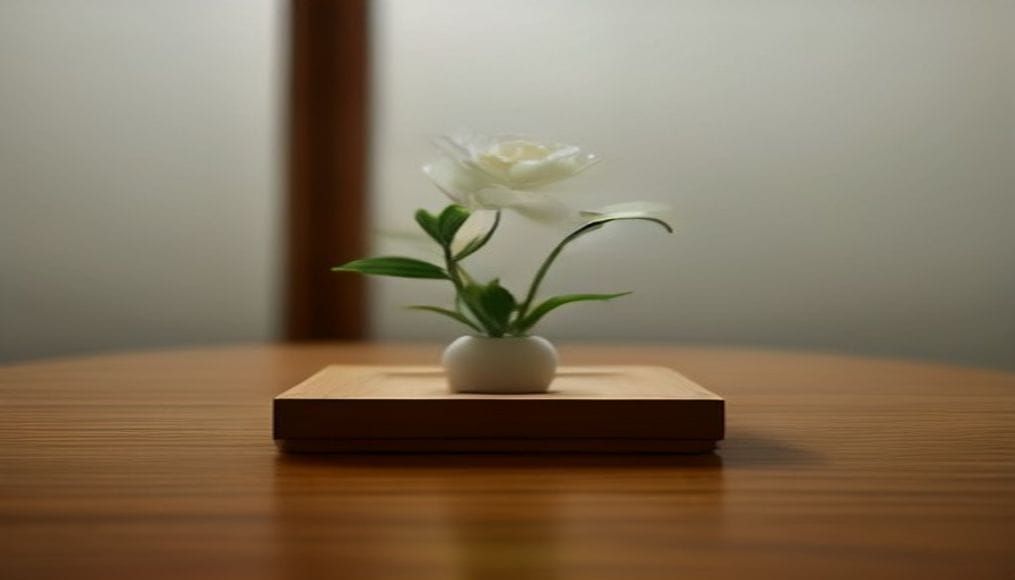 Kompozycja ikebana z kwiatów i gałązek
