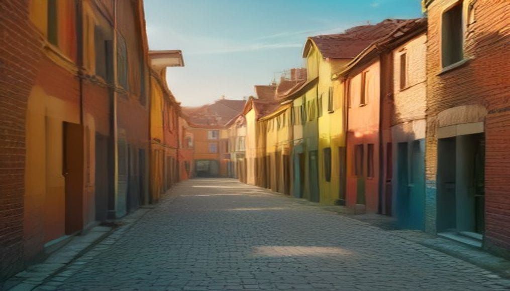 Kolorowy mural na ścianie budynku we Wrześni
