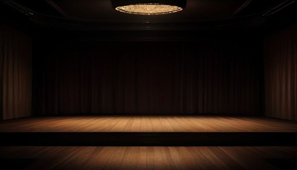 Scena teatralna oświetlona reflektorem we Wrześni
