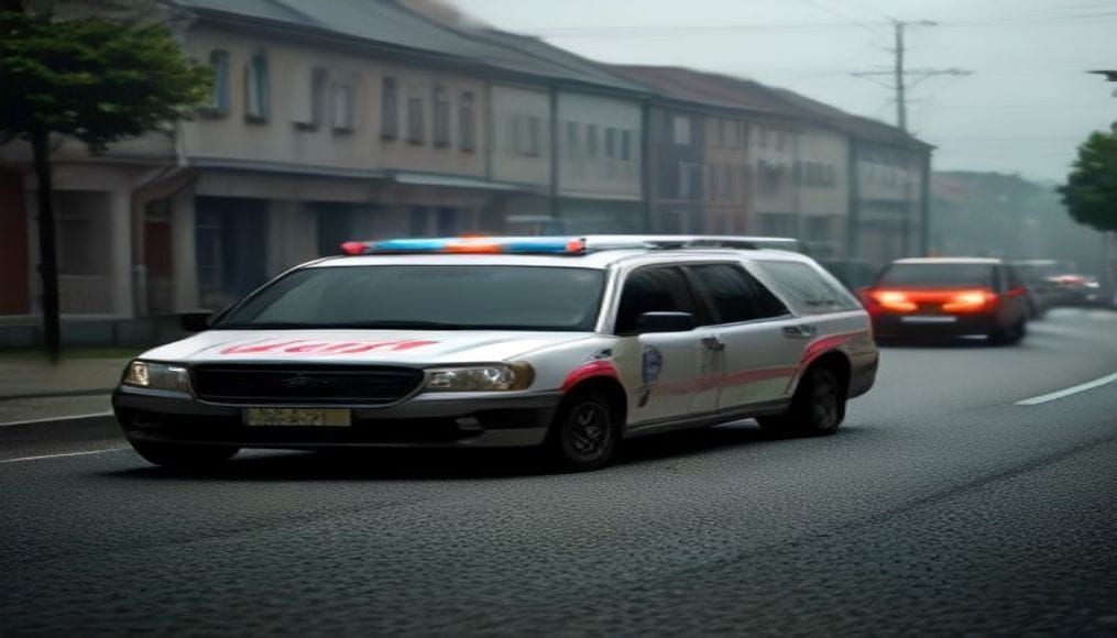 Służby ratunkowe na miejscu wypadku drogowego