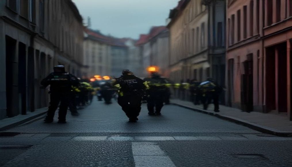 Policyjna interwencja na ulicy we Wrześni