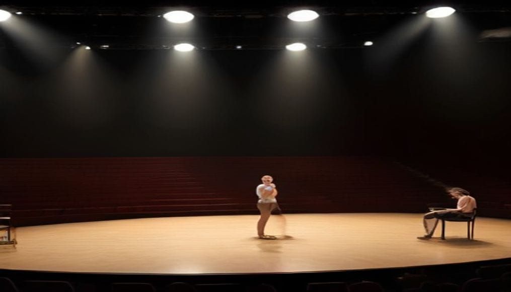 Scena teatralna podczas wystawiania komedii