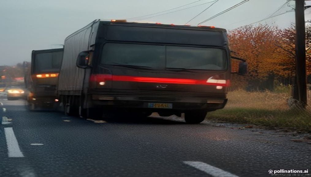 Zderzenie dwóch ciężarówek na drodze krajowej we Wrześni