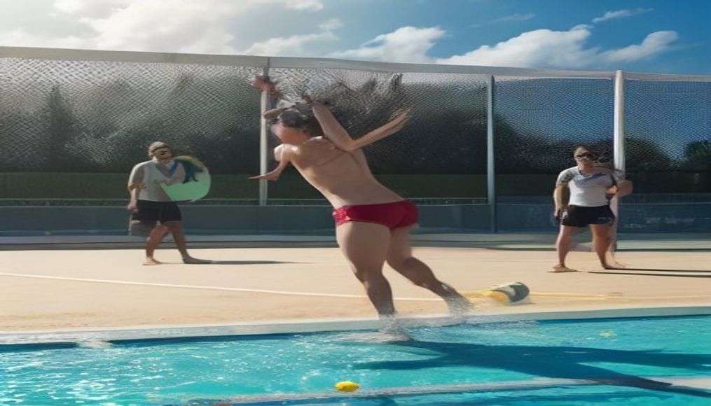 Strażacy grający w siatkówkę plażową podczas mistrzostw w Orzechowie