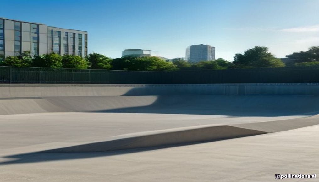 Betonowy skatepark we Wrześni z przeszkodami do jazdy na deskorolce i rolkach