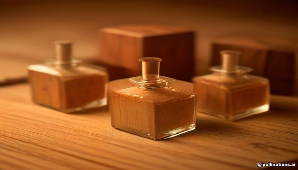 Flakony perfum na naturalnym drewnianym podłożu