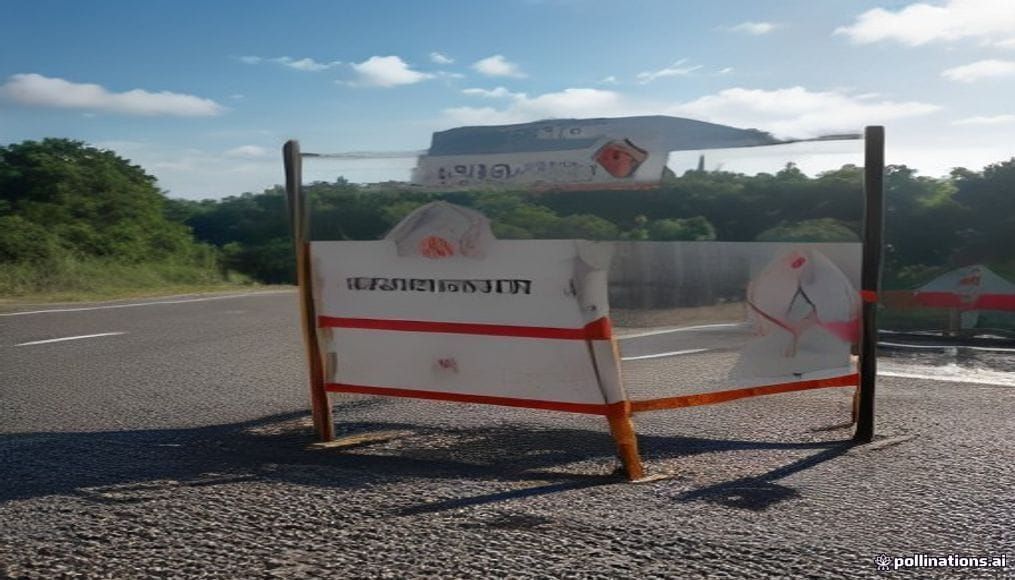 Zamknięty przejazd kolejowo-drogowy z szlabanem