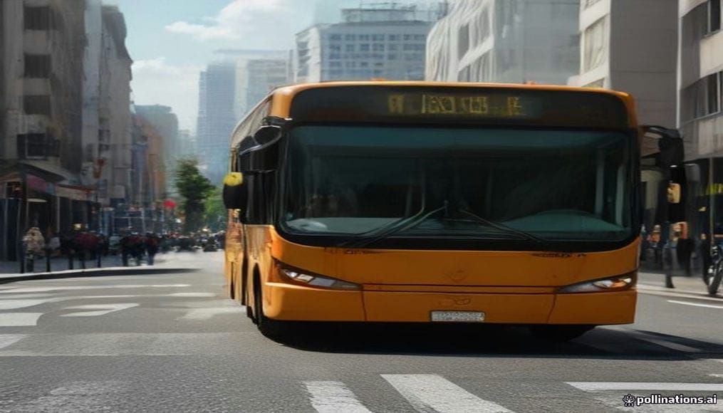 Autobus komunikacji miejskiej na ulicy we Wrześni