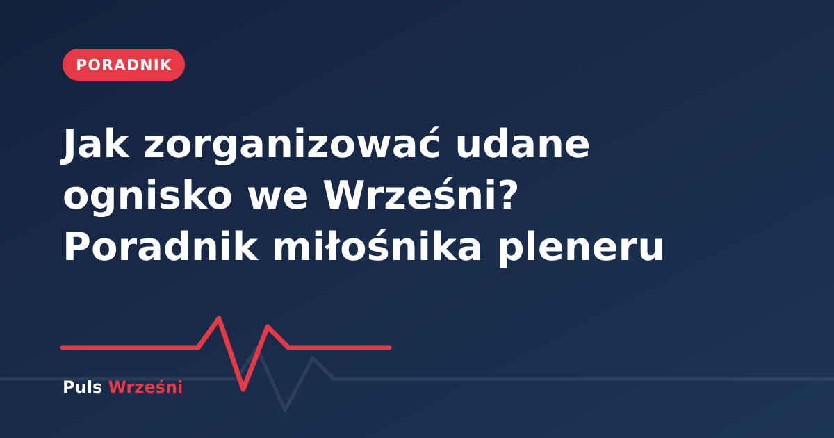 Ognisko płonące w bezpiecznym miejscu w lesie w powiecie wrzesińskim