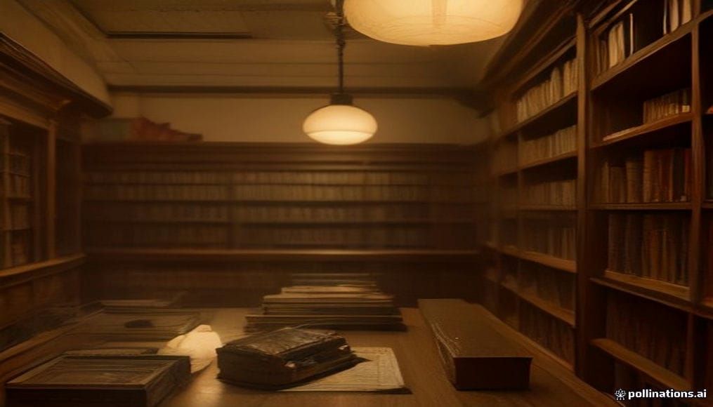 Wnętrze biblioteki przygotowane do wieczornych warsztatów i eksperymentów naukowych