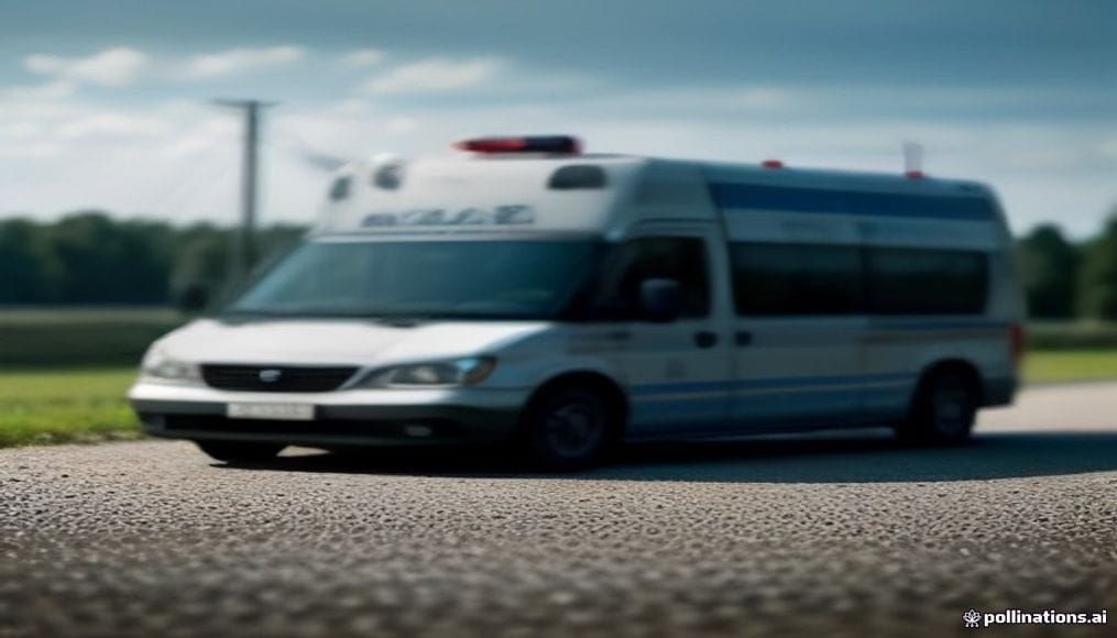Samochód policyjny przy drodze