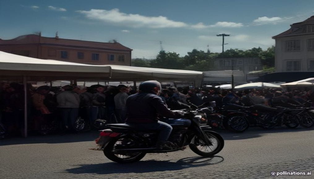 Motocykle i uczestnicy pikniku przy ulicy Wrzosowej we Wrześni