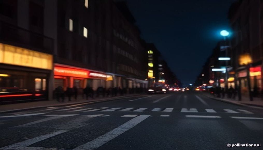 Radiowóz policji i oznakowane przejście dla pieszych w mieście