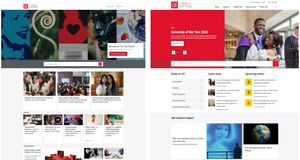 Before and after images of the LSE homepage