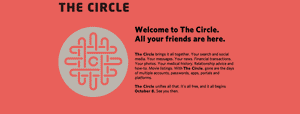 A screen grab of the cover of "The circle" written by Dave Eggers