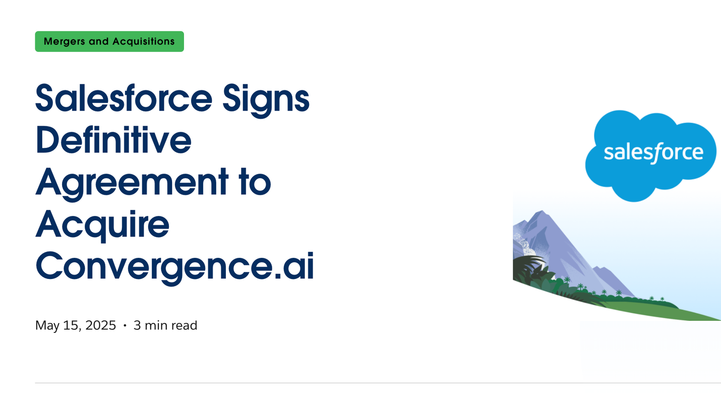 AI agent-company Convergence acquired by Salesforce