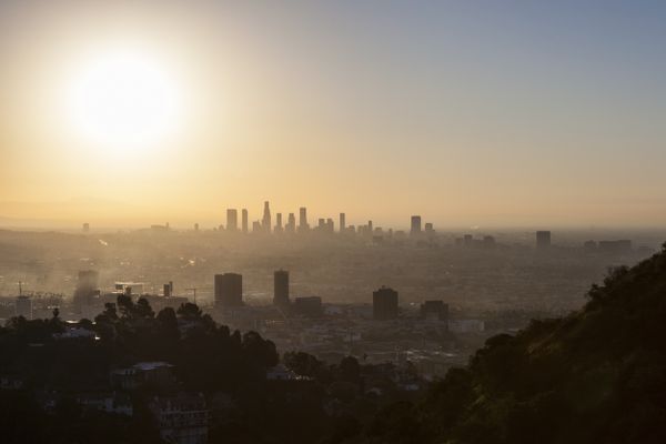 Los Angeles and Hollywood Smoggy Sunrise