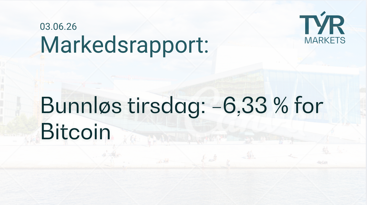 Bunnløs tirsdag: −6,33 % for Bitcoin