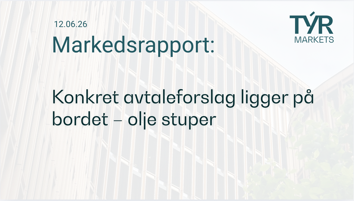 Konkret avtaleforslag ligger på bordet – olje stuper