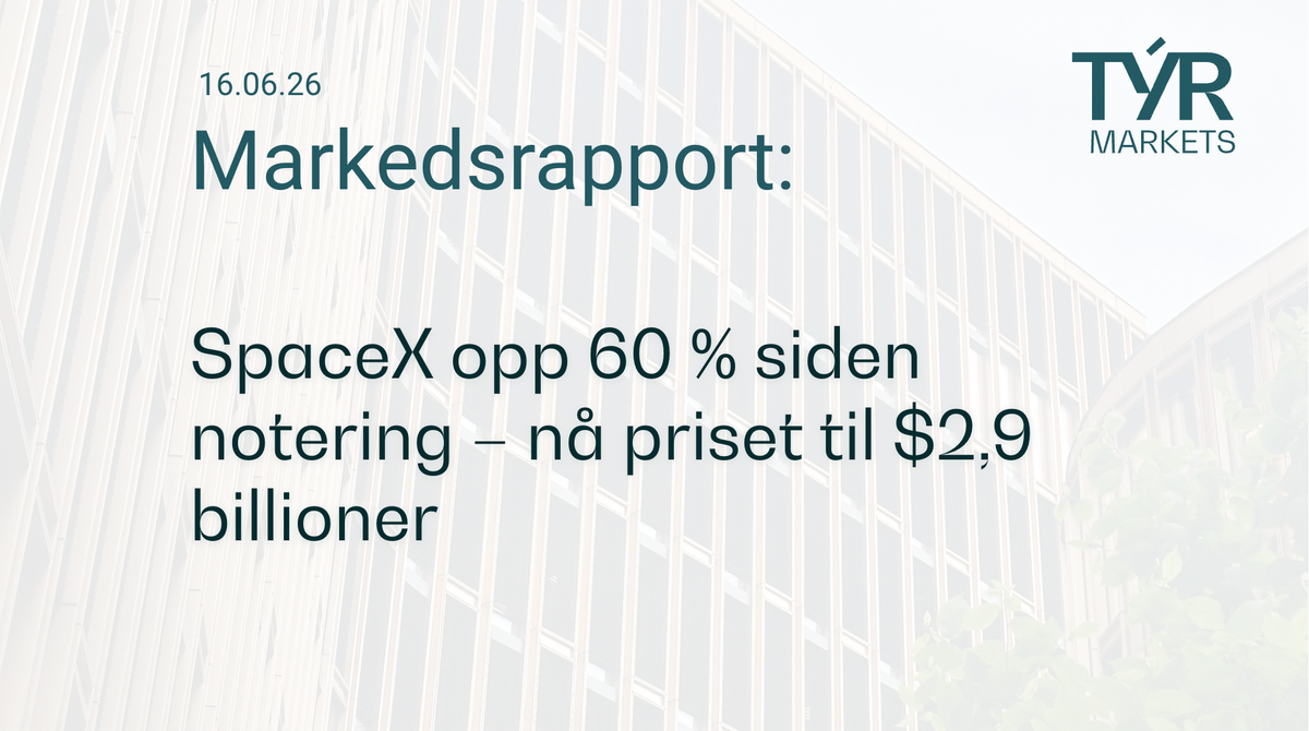 SpaceX opp 60 % siden notering – nå priset til $2,9 billioner